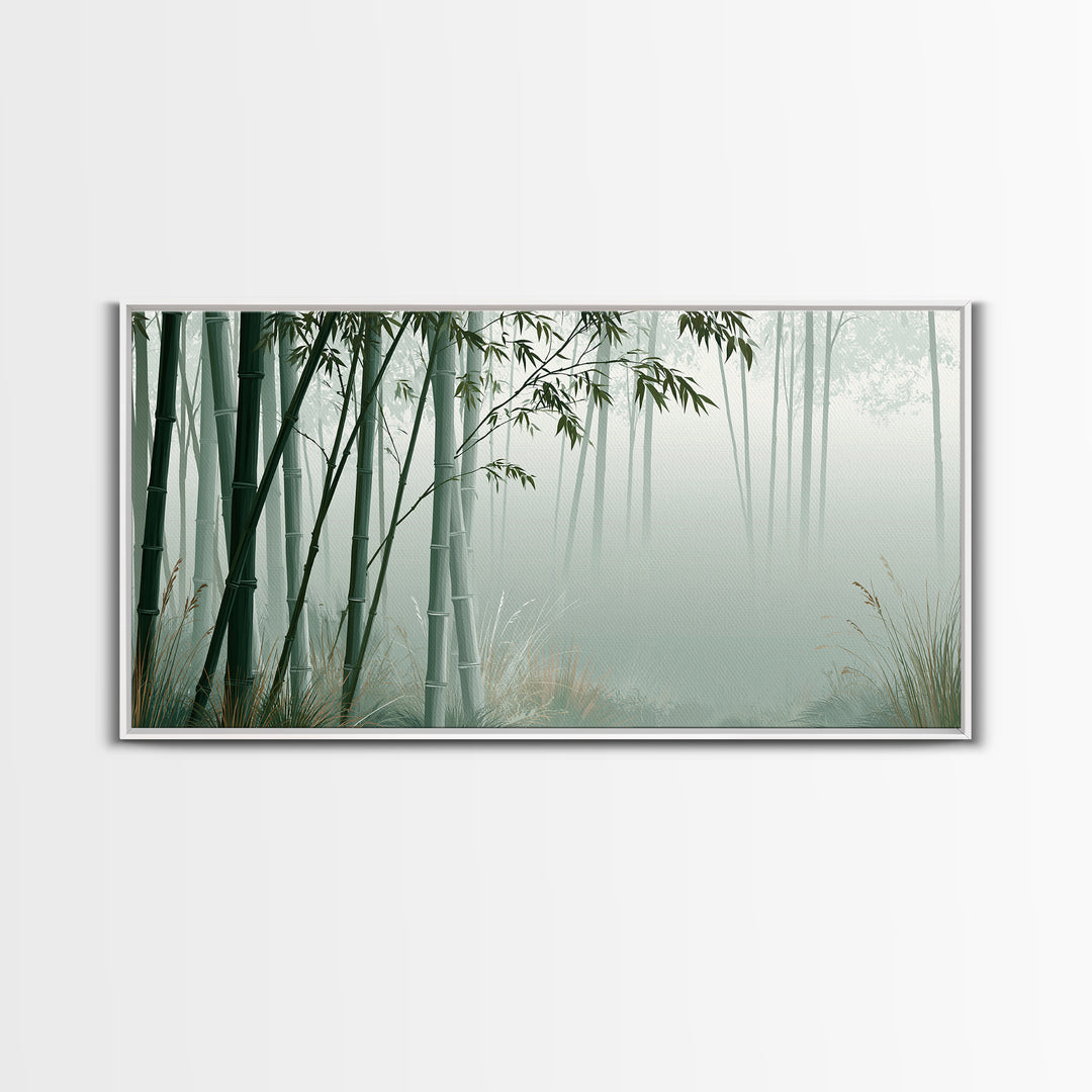 Misty Bamboo Forest Canvas Print, Spa Art, Dog Wall Art, Spa Decor, Fine Art, Serenity, Dog Canvas, Esthetician Decor, SPA-2x1-49
