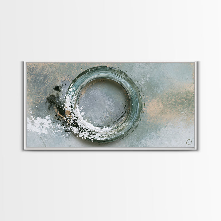 Minimal Zen Circle Brushstroke Canvas Print, Spa Art, Printable Art, Spa Decor, Fine Art, Serenity, Fine Art Photography, SPA-2x1-52