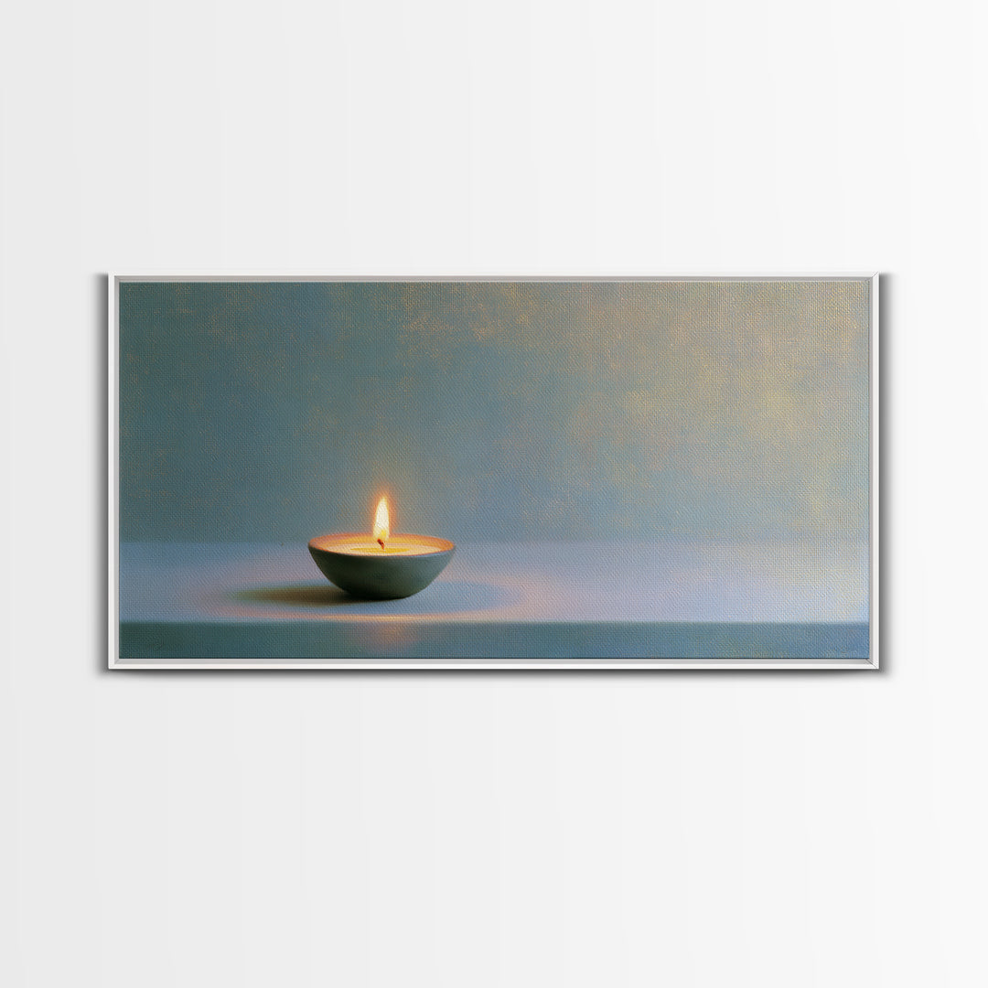 Warm Candle Flame Canvas Print, Spa Art, Abstract Print, Spa Decor, Oil Painting, Serenity, Esthetician Decor, Tarot Card Art, SPA-2x1-53