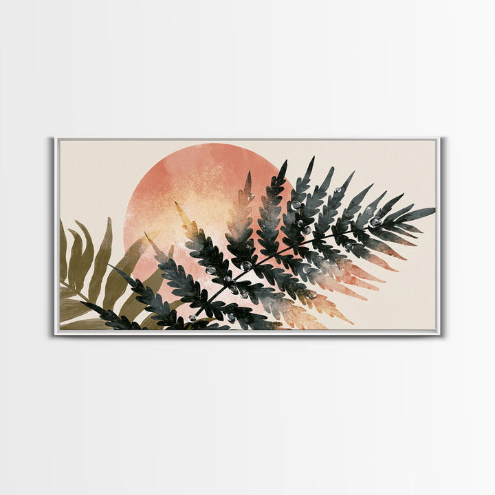 Fern Leaf Closeup Framed Canvas Print, Spa Art, Printable Art, Spa Decor, Watercolor Art, Serenity, Fine Art Photography, SPA-2x1-7