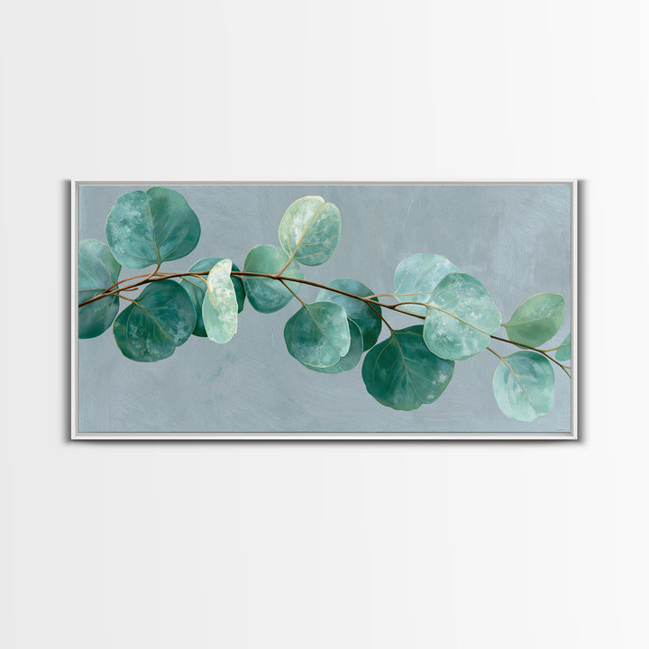 Eucalyptus Branch in Soft Green Watercolor Canvas Print, Spa Art, Dog Canvas, Spa Decor, Fine Art, Serenity, Art Print, SPA-2x1-71