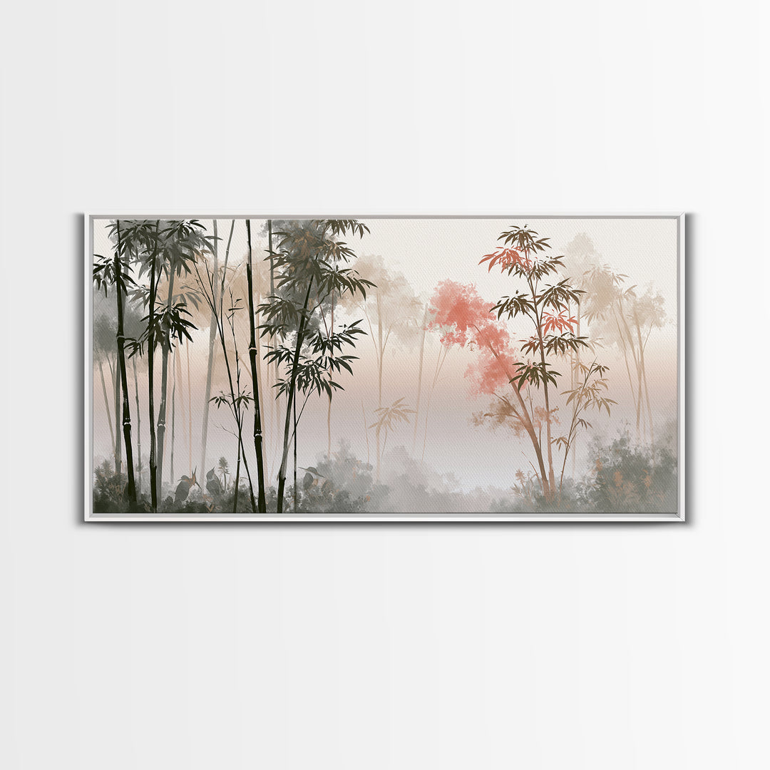 Misty Bamboo Forest Canvas Print, Spa Art, Dog Wall Art, Spa Decor, Fine Art, Serenity, Dog Canvas, Esthetician Decor, SPA-2x1-73