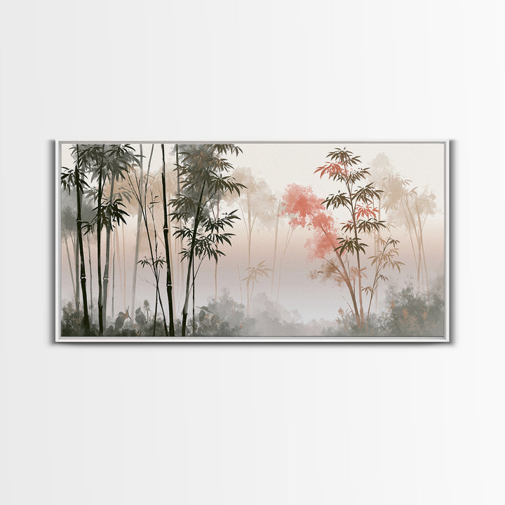 Misty Bamboo Forest Canvas Print, Spa Art, Dog Wall Art, Spa Decor, Fine Art, Serenity, Dog Canvas, Esthetician Decor, SPA-2x1-73