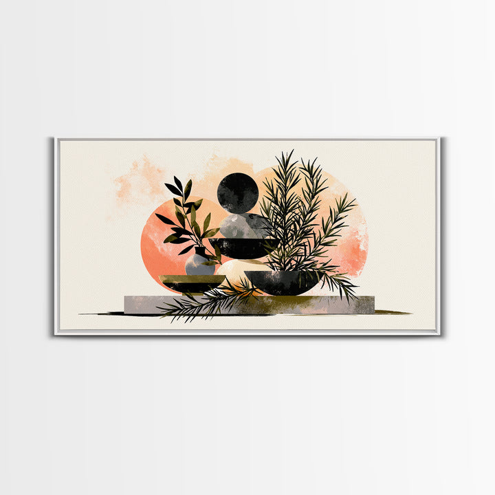 Botanical Herbal Arrangement Canvas Print, Spa Art, Printable Art, Spa Decor, Watercolor Art, Serenity, Fine Art Photography, SPA-2x1-82