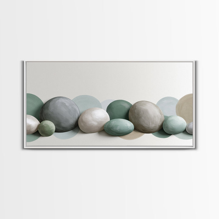 Pebble Texture Abstract Framed Canvas Print, Spa Art, Wall Decor, Spa Decor, Serenity, Minimalist Art, Feminine Wall Art, SPA-2x1-83