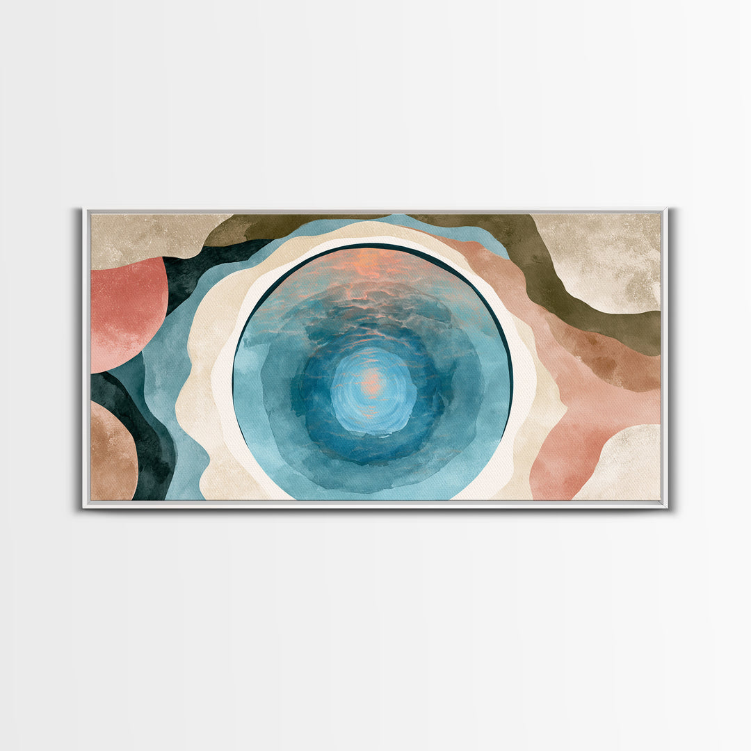 Blue Lagoon Water Seen from Above Framed Canvas Print, Spa Art, Dog Wall Art, Spa Decor, Fine Art, Serenity, Dog Canvas, SPA-2x1-88