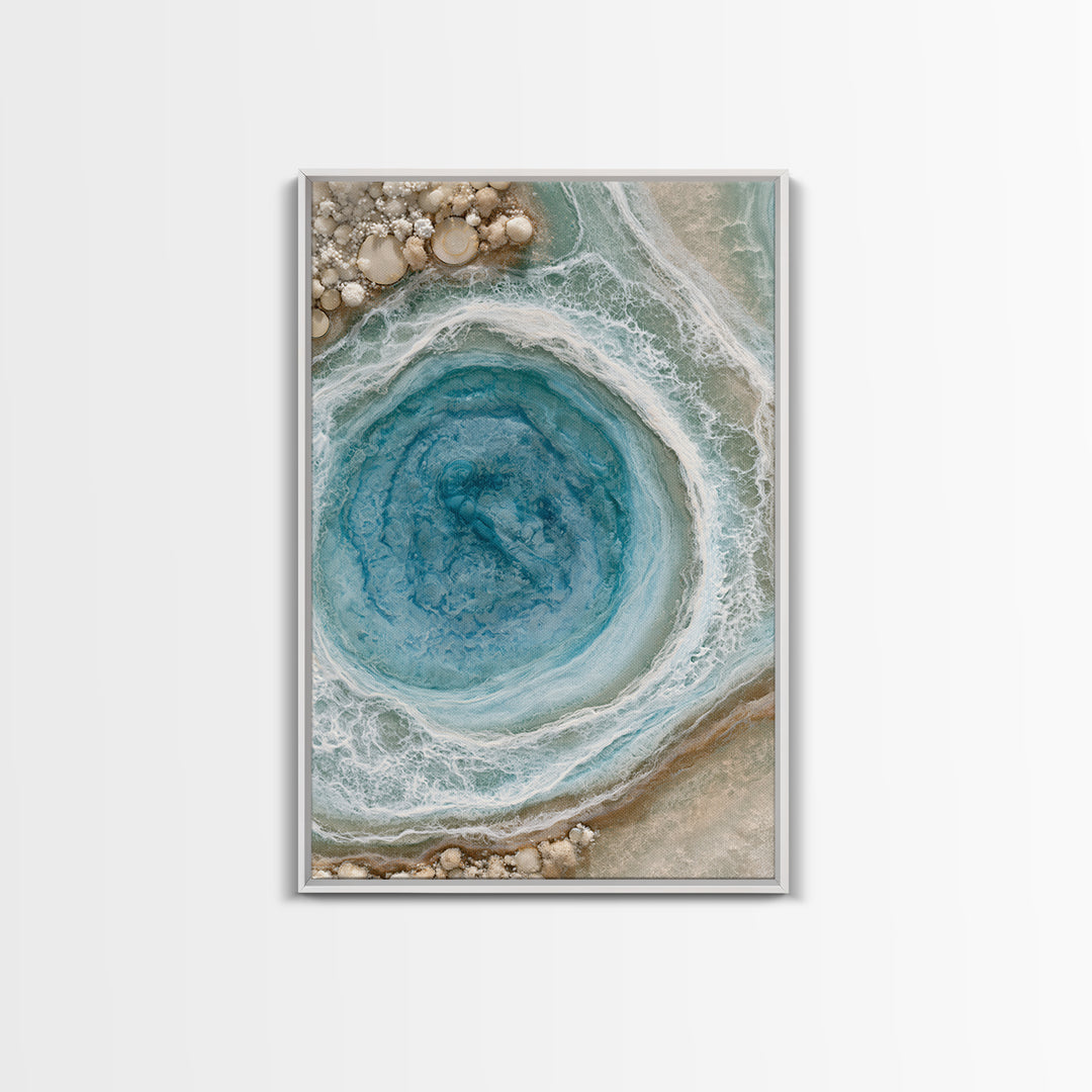 Blue Lagoon Water Seen from Above Framed Canvas Print, Spa Art, Printable Art, Spa Decor, Serenity, Fine Art Photography, SPA-2x3-100