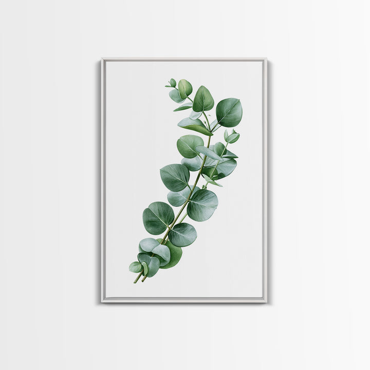 Eucalyptus Branch in Soft Green Watercolor Canvas Print, Spa Art, Textured Painting, Spa Decor, Serenity, Travel Poster, SPA-2x3-11