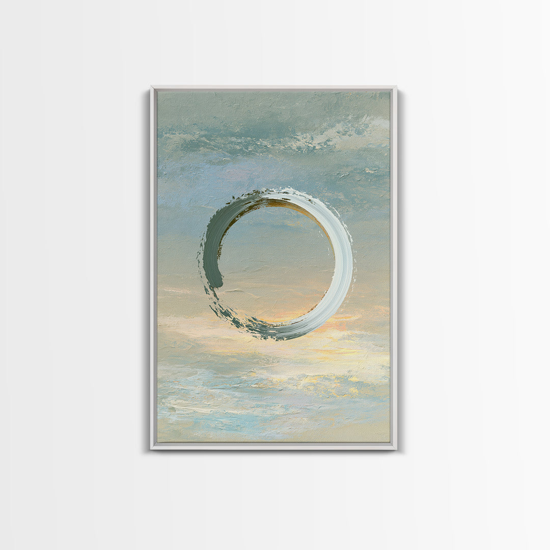 Minimal Zen Circle Brushstroke Canvas Print, Spa Art, Gallery Decor, Spa Decor, Fine Art, Serenity, Wall Art, Home Decor, SPA-2x3-16
