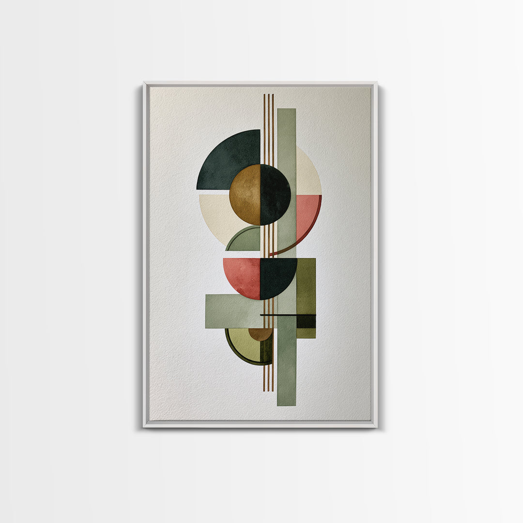 Sage and Ivory Geometric Calm Composition Canvas Print, Spa Art, Nature Prints, Spa Decor, Abstract Art, Serenity, SPA-2x3-29