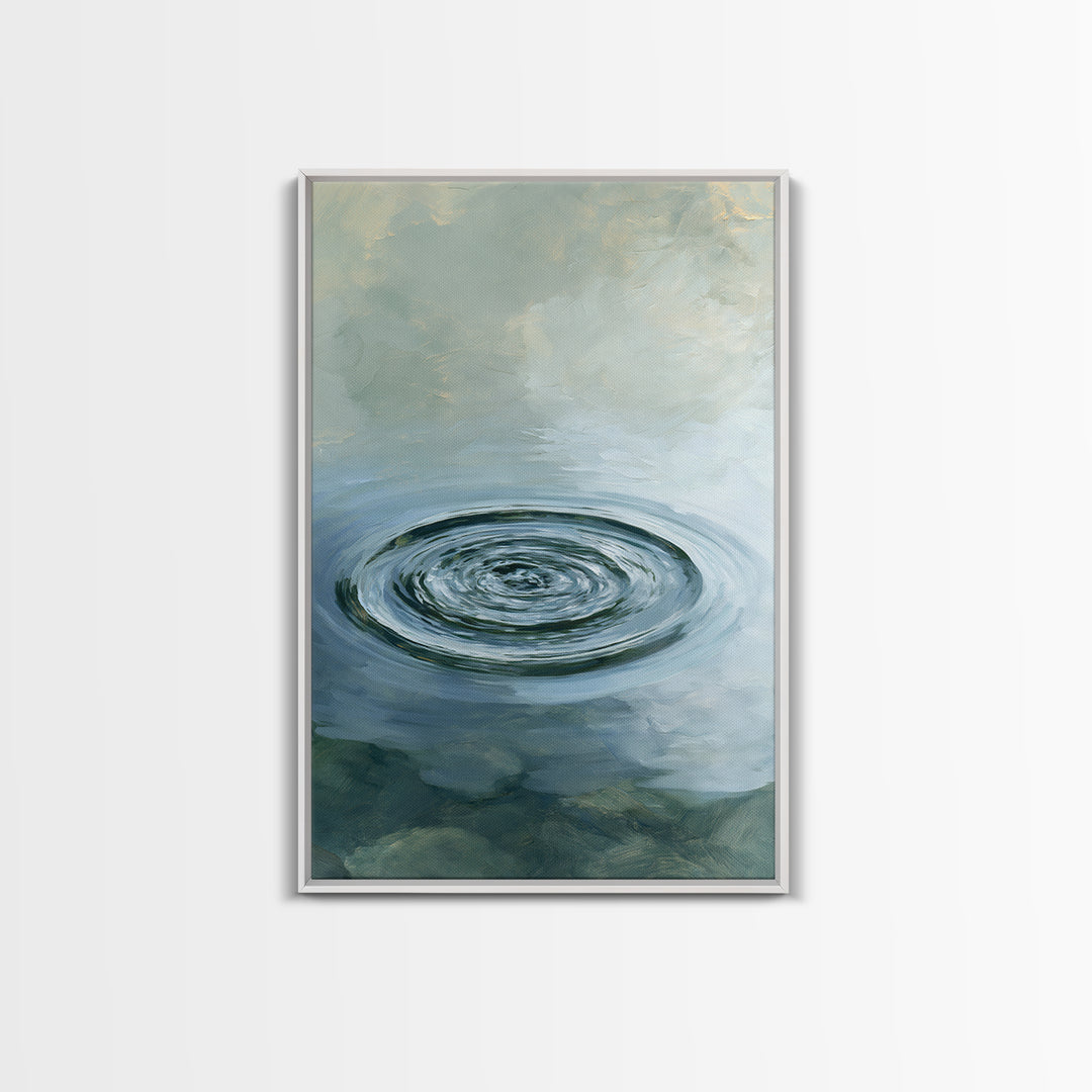 Abstract Water Ripples Framed Canvas Print, Spa Art, Wall Art Print, Spa Decor, Abstract Art, Serenity, Animal Art, SPA-2x3-38