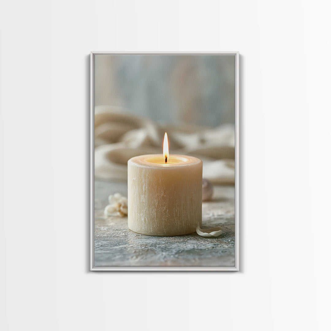 Warm Candle Flame Framed Canvas Print, Spa Art, Spa Decor, Abstract Art, Serenity, Spa Wall Art, Teen Girl Room Decor, SPA-2x3-41