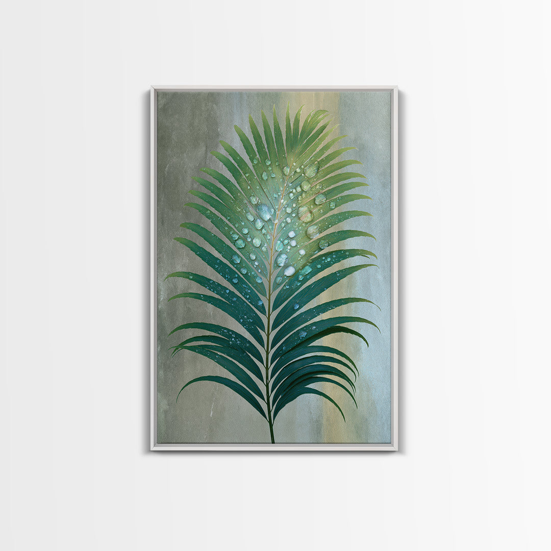 Fern Leaf Closeup Framed Canvas Print, Spa Art, Abstract, Spa Decor, Serenity, City Art, Spa Wall Art, Teen Girl Room Decor, SPA-2x3-43