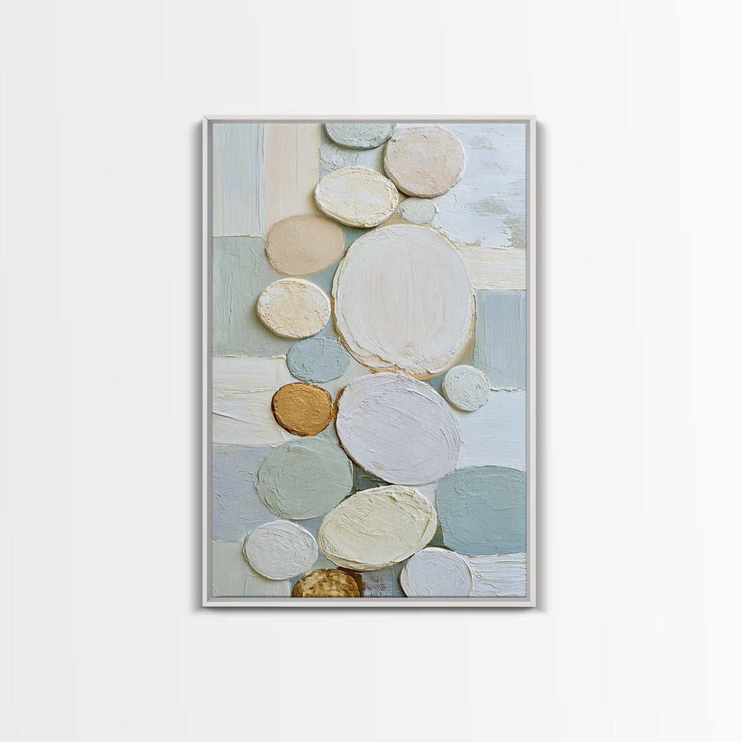 Pebble Texture Abstract Framed Canvas Print, Spa Art, Contemporary Art, Spa Decor, Fine Art, Serenity, Spa Wall Art, Dog Canvas, SPA-2x3-47