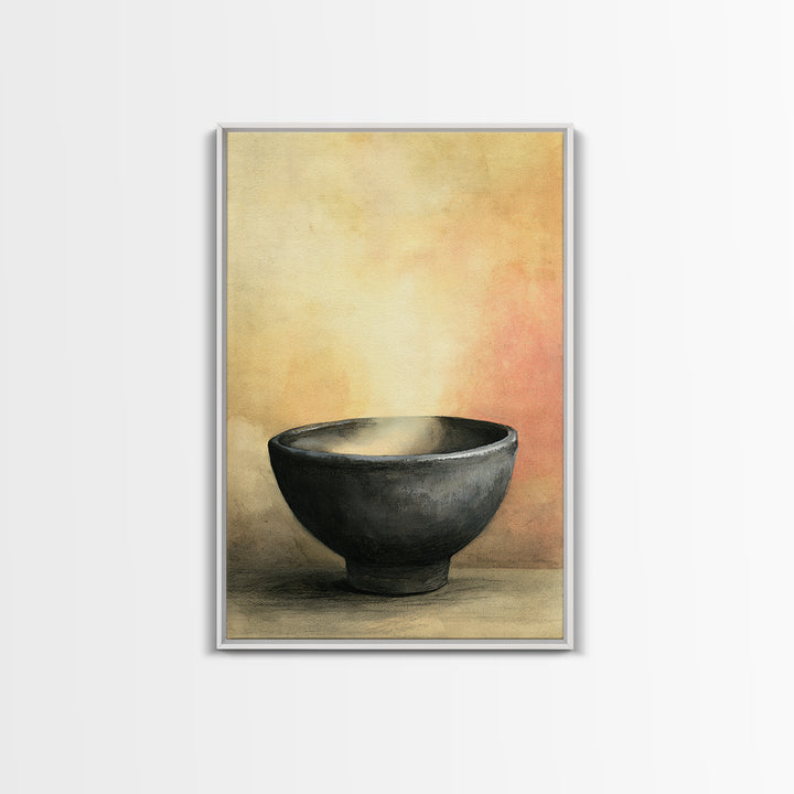 Tea Bowl and Steam Still Life Canvas Print, Spa Art, Printable Wall Art, Spa Decor, Fine Art, Serenity, Feminine Wall Art, SPA-2x3-54