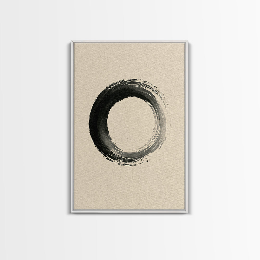 Minimal Zen Circle Brushstroke Framed Canvas Print, Spa Art, Printable Art, Spa Decor, Fine Art, Serenity, Fine Art Photography, SPA-2x3-64