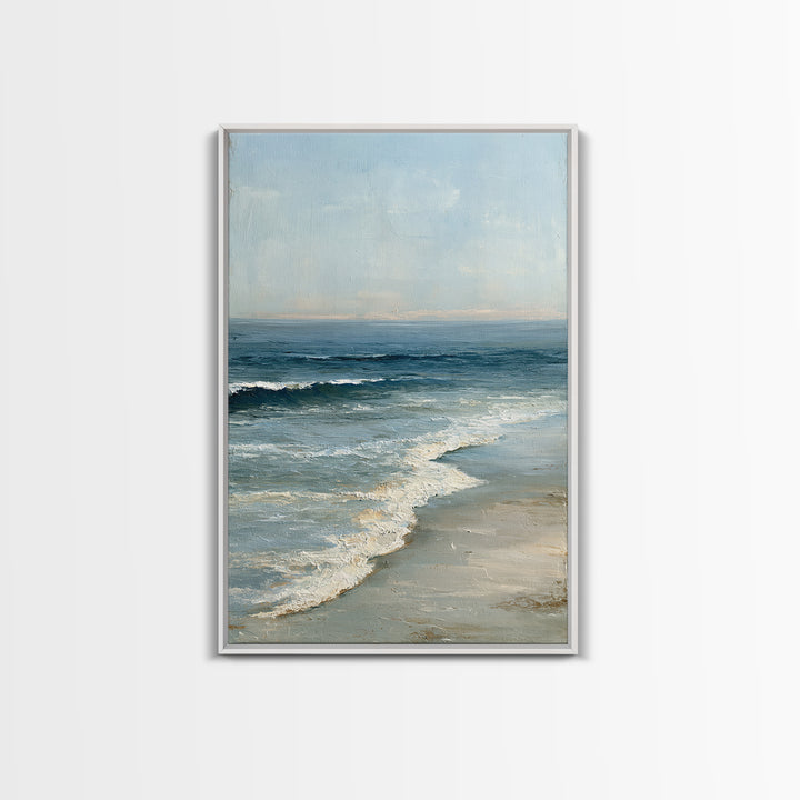 Coastal Horizon in Muted Spa Blues Canvas Print, Spa Art, Black Woman Art, Spa Decor, Fine Art, Serenity, Modern Home Decor, SPA-2x3-66