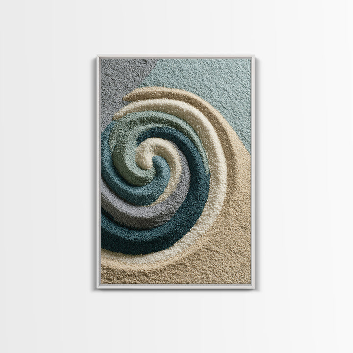 Sand Garden Lines Framed Canvas Print, Spa Art, Fine Art Photography, Spa Decor, Oil Painting, Serenity, Wildlife Wall Art, SPA-2x3-68