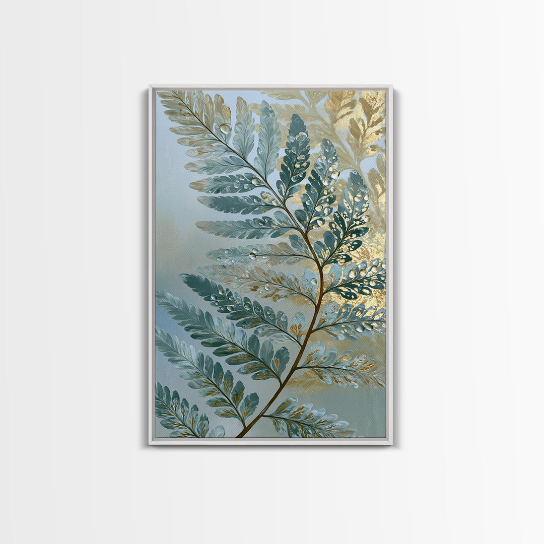 Fern Leaf Closeup Canvas Print, Spa Art, Tarot Card Art, Spa Decor, Watercolor Art, Serenity, Textured Painting, SPA-2x3-91