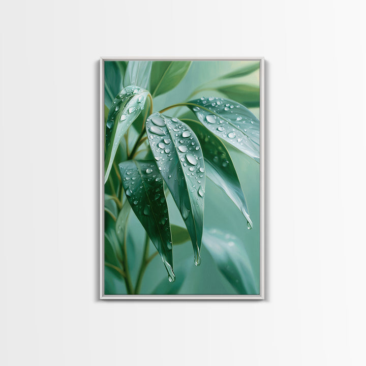 Rain on Leaves Canvas Print, Spa Art, Animal Art, Spa Decor, Fine Art, Serenity, Gallery Decor, Neutral Decor, Modern Decor, SPA-2x3-96