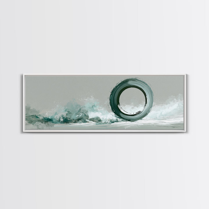Minimal Zen Circle Brushstroke Canvas Print, Spa Art, Tarot Card Art, Spa Decor, Fine Art, Serenity, Textured Painting, SPA-3x1-24