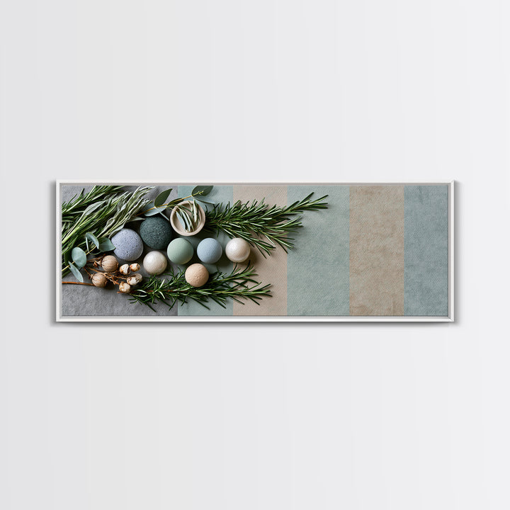 Botanical Herbal Arrangement Canvas Print, Spa Art, Printable Art, Spa Decor, Watercolor Art, Serenity, Fine Art Photography, SPA-3x1-30