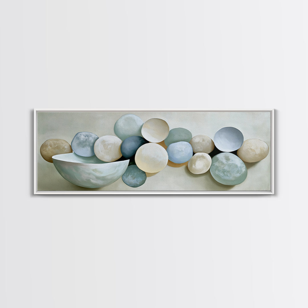 Pebble Texture Abstract Canvas Print, Spa Art, Textured Painting, Spa Decor, Fine Art, Serenity, Travel Poster, SPA-3x1-31