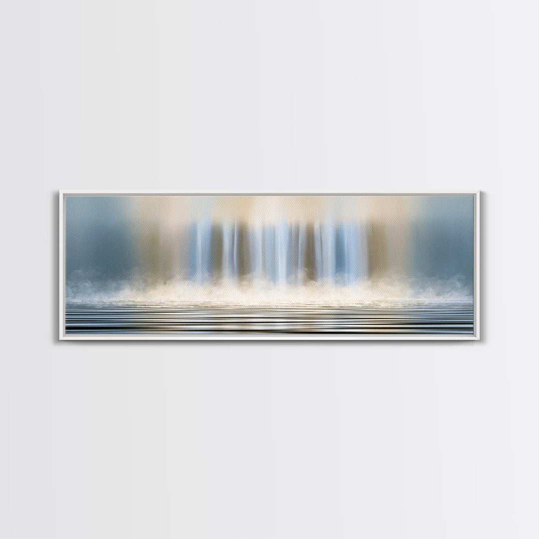 Serene Waterfall with Mist Canvas Print, Spa Art, Contemporary Art, Spa Decor, Abstract Art, Serenity, Spa Wall Art, Dog Canvas, SPA-3x1-34