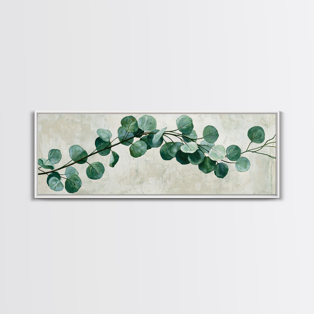 Eucalyptus Branch in Soft Green Watercolor Canvas Print, Spa Art, Wall Art Print, Spa Decor, Fine Art, Serenity, Animal Art, SPA-3x1-43