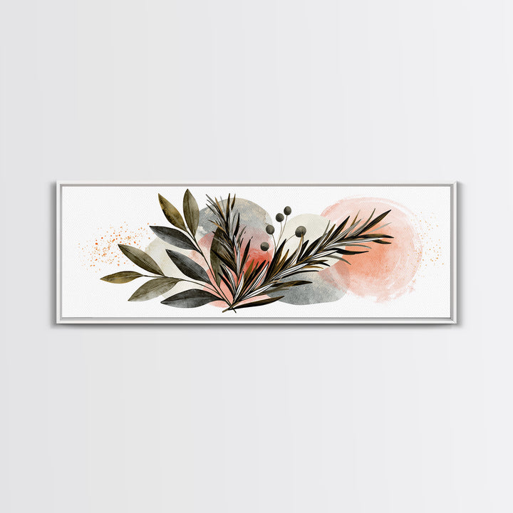 Botanical Herbal Arrangement Canvas Print, Spa Art, Tarot Card Art, Spa Decor, Watercolor Art, Serenity, Textured Painting, SPA-3x1-54
