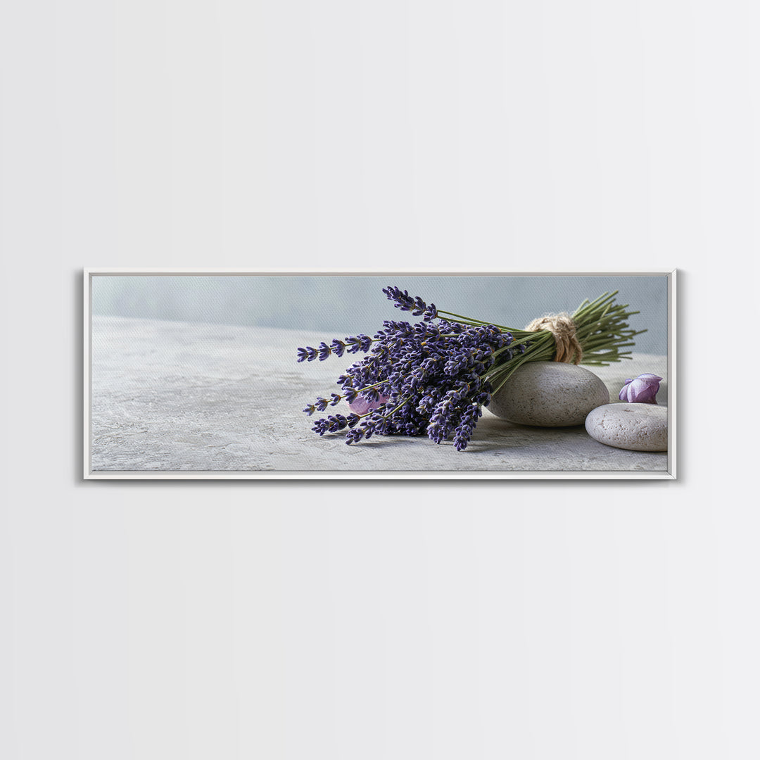 Lavender Bundle with Soft Shadow Canvas Print, Spa Art, Spa, Spa Decor, Fine Art, Serenity, Teen Girl Room Decor, Dog Canvas, SPA-3x1-71