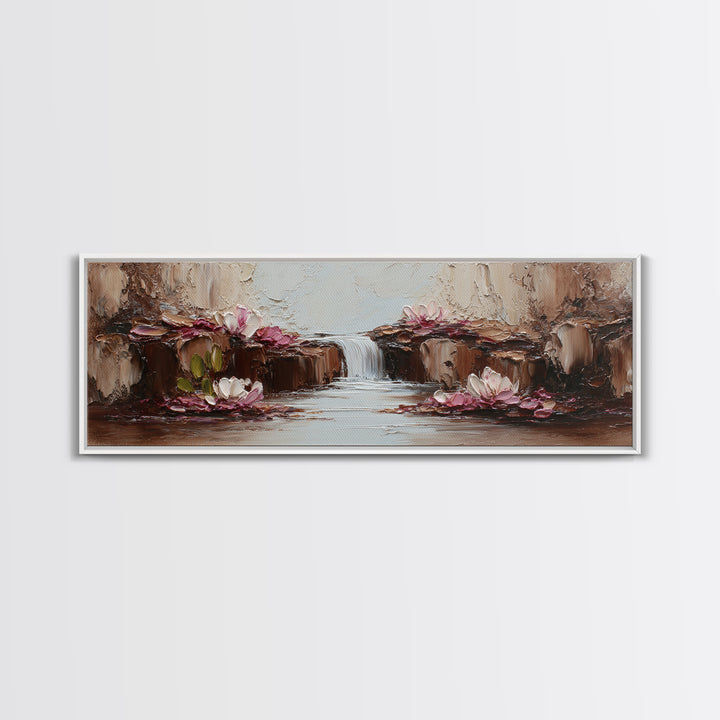 Warm Candle Flame Framed Canvas Print, Spa Art, Neutral Decor, Spa Decor, Fine Art, Serenity, Home Decor, Wall Decor, SPA-3x1-73