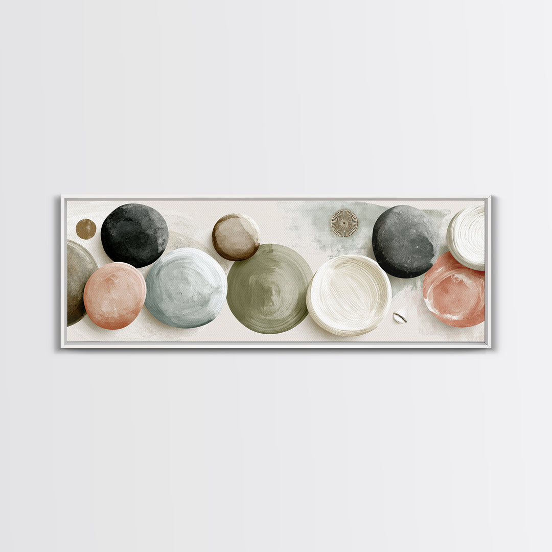Pebble Texture Abstract Framed Canvas Print, Spa Art, Abstract Print, Spa Decor, Abstract Art, Serenity, Esthetician Decor, SPA-3x1-79