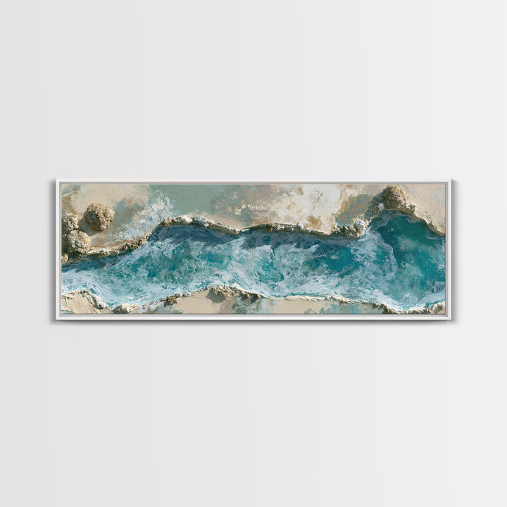 Blue Lagoon Water Seen from Above Framed Canvas Print, Spa Art, Printable Art, Spa Decor, Serenity, Fine Art Photography, SPA-3x1-84