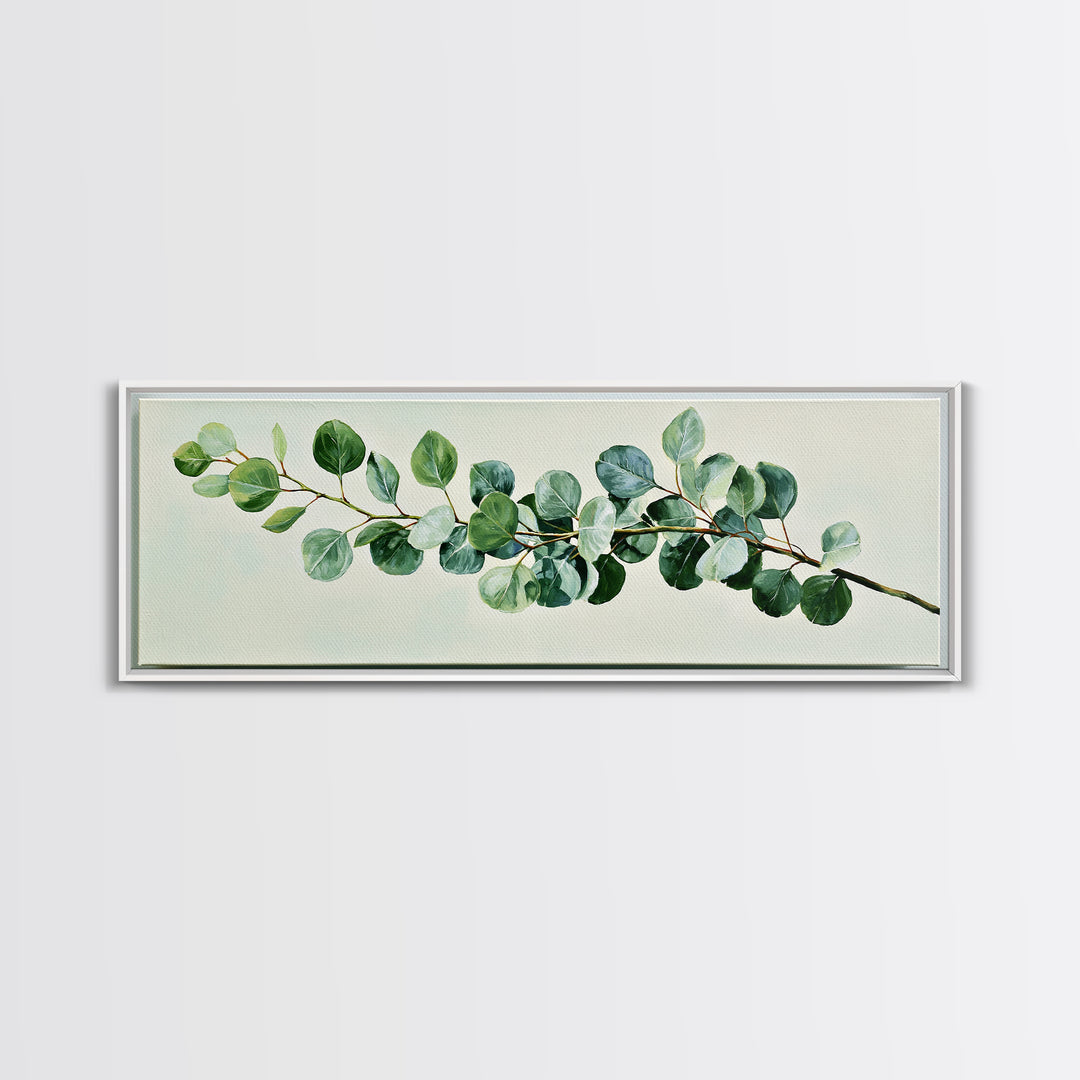 Eucalyptus Branch in Soft Green Watercolor Canvas Print, Spa Art, Wall Art Print, Spa Decor, Fine Art, Serenity, Animal Art, SPA-3x1-91