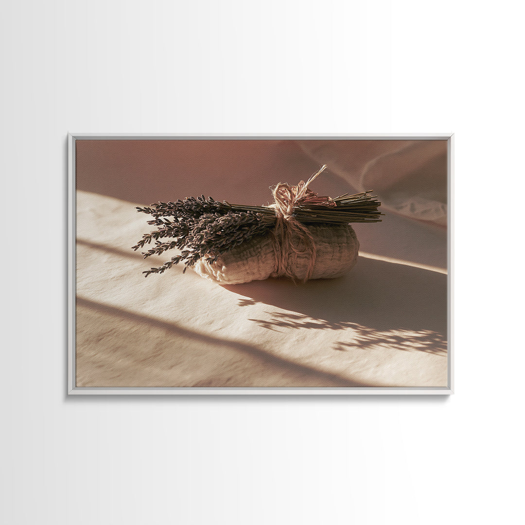 Lavender Bundle with Soft Shadow Canvas Print, Spa Art, Modern Decor, Spa Decor, Fine Art, Serenity, Wall Decor, SPA-3x2-11