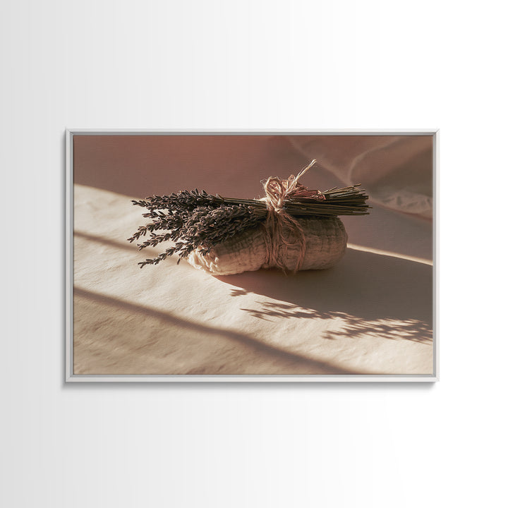 Lavender Bundle with Soft Shadow Canvas Print, Spa Art, Modern Decor, Spa Decor, Fine Art, Serenity, Wall Decor, SPA-3x2-11