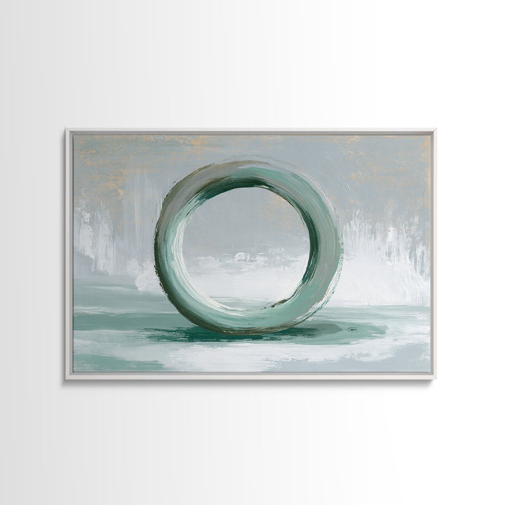 Minimal Zen Circle Brushstroke Canvas Print, Spa Art, Salon Decor, Spa Decor, Fine Art, Serenity, Statement Artwork, Boho Decor, SPA-3x2-12