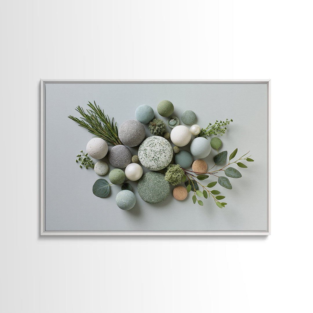 Botanical Herbal Arrangement Framed Canvas Print, Spa Art, Dog Wall Art, Spa Decor, Watercolor Art, Serenity, Dog Canvas, SPA-3x2-18