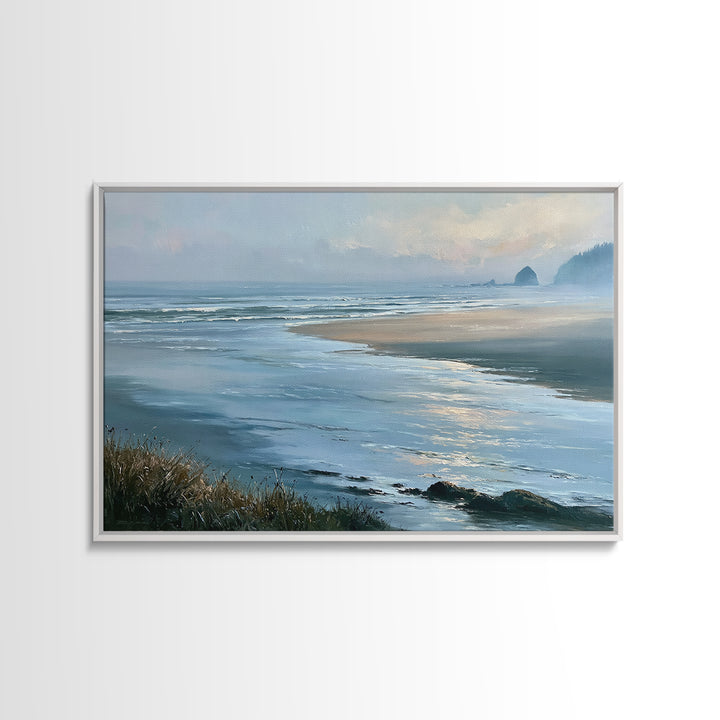 Coastal Horizon in Muted Spa Blues Canvas Print, Spa Art, Animal Art, Spa Decor, Serenity, Gallery Decor, Neutral Decor, SPA-3x2-38