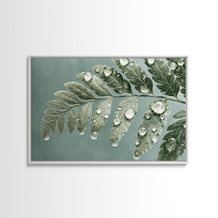 Fern Leaf Closeup Framed Canvas Print, Spa Art, Art, Spa Decor, Serenity, Abstract Print, Minimalist Art, Feminine Wall Art, SPA-3x2-87