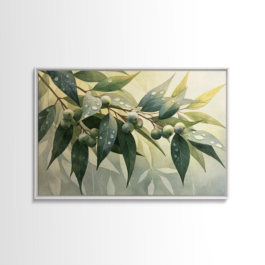 Rain on Leaves Framed Canvas Print, Spa Art, Printable Wall Art, Spa Decor, Serenity, Feminine Wall Art, Fine Art Photography, SPA-3x2-92