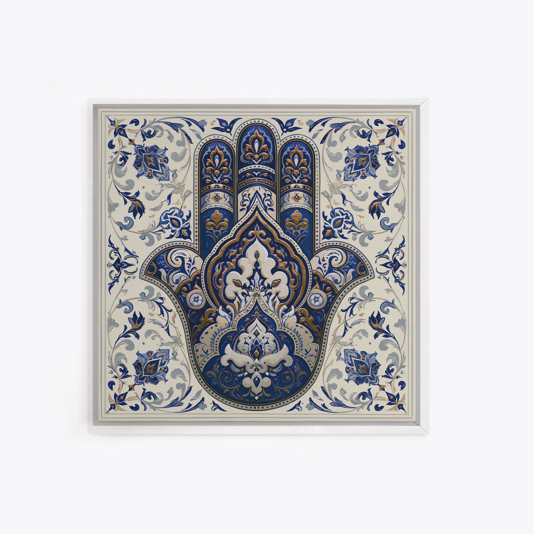 Protective Hand Motif Canvas Print, Spiritual Art, Framed Wall Art, Living Room Decor, Fine Art, Spirit, Digital Poster, SPI-1x1-23