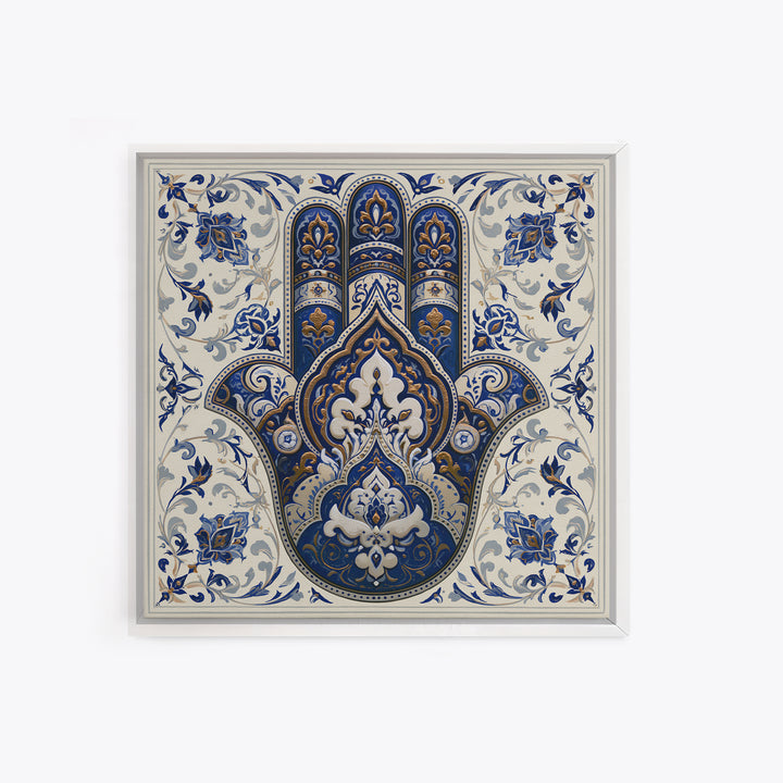 Protective Hand Motif Canvas Print, Spiritual Art, Framed Wall Art, Living Room Decor, Fine Art, Spirit, Digital Poster, SPI-1x1-23