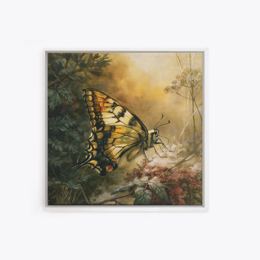 Butterfly Transformation Scene Framed Canvas Print, Spiritual Art, Boho Decor, Living Room Decor, Fine Art, Spirit, Art Prints, SPI-1x1-63
