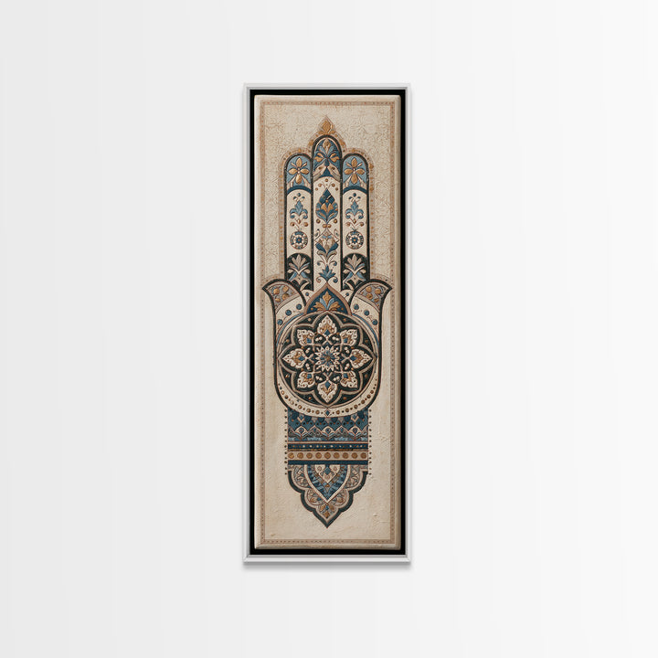 Protective Hand Motif Canvas Print, Spiritual Art, Poster, Living Room Decor, Spirit, Framed Wall Art, Canvas Wall Art, SPI-1x3-59