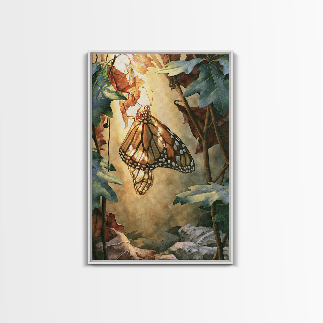 Butterfly Transformation Scene Canvas Print, Spiritual Art, Printable Wall Art, Living Room Decor, Oil Painting, Spirit, SPI-2x3-95