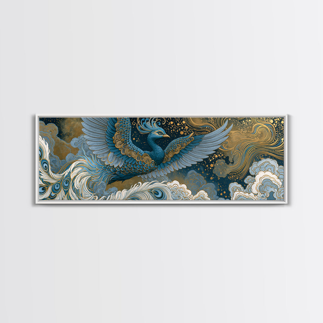 Phoenix Rising as Renewal Symbol Framed Canvas Print, Spiritual Art, Wall Decor, Living Room Decor, Fine Art, Spirit, SPI-3x1-27