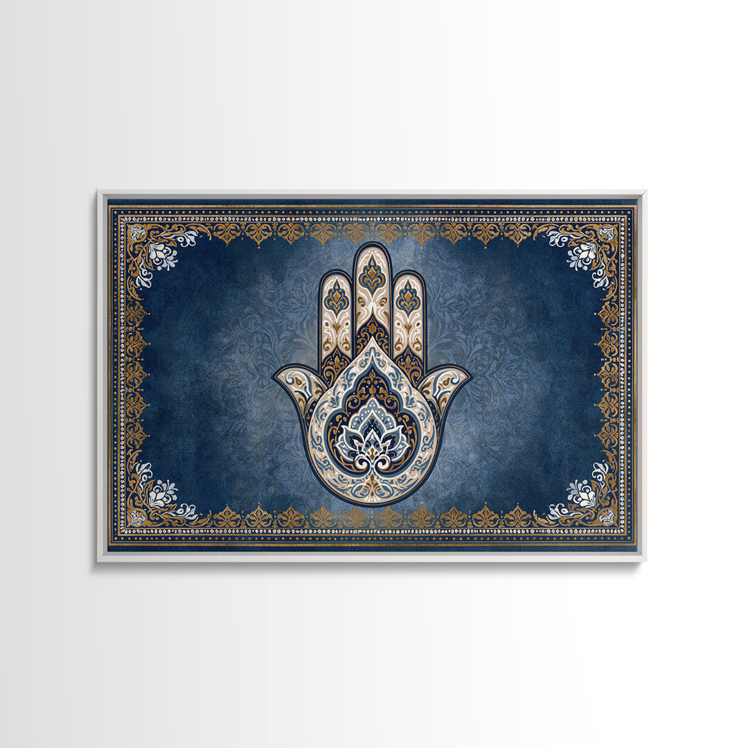 Protective Hand Motif Framed Canvas Print, Spiritual Art, Christian Wall Art, Living Room Decor, Spirit, Canvas Painting, SPI-3x2-27