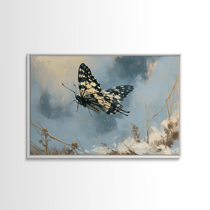 Butterfly Transformation Scene Canvas Print, Spiritual Art, Minimalist Wall Art, Living Room Decor, Abstract Art, Spirit, SPI-3x2-43